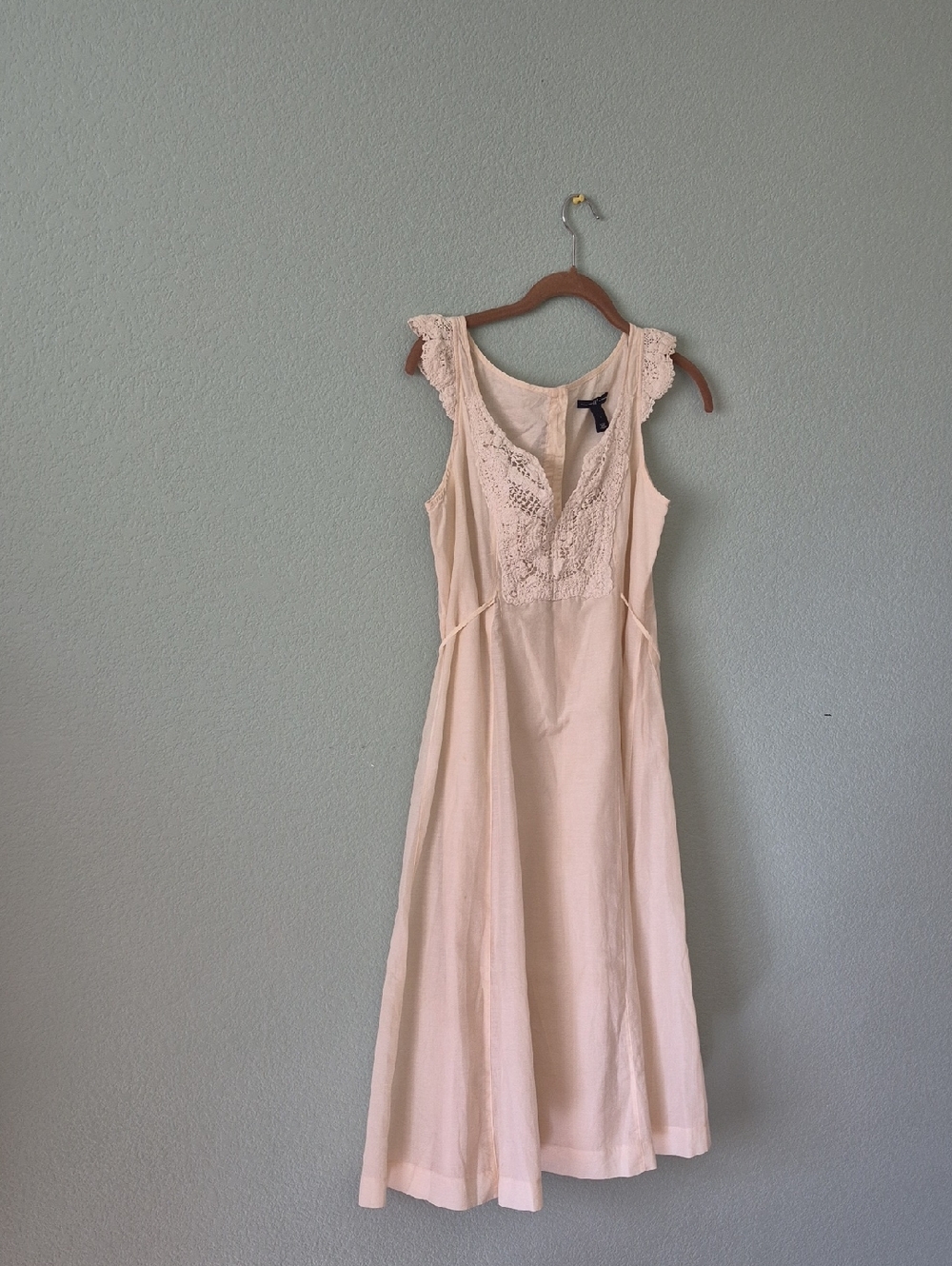 GAP Cream Lace-Trim Midi Dress